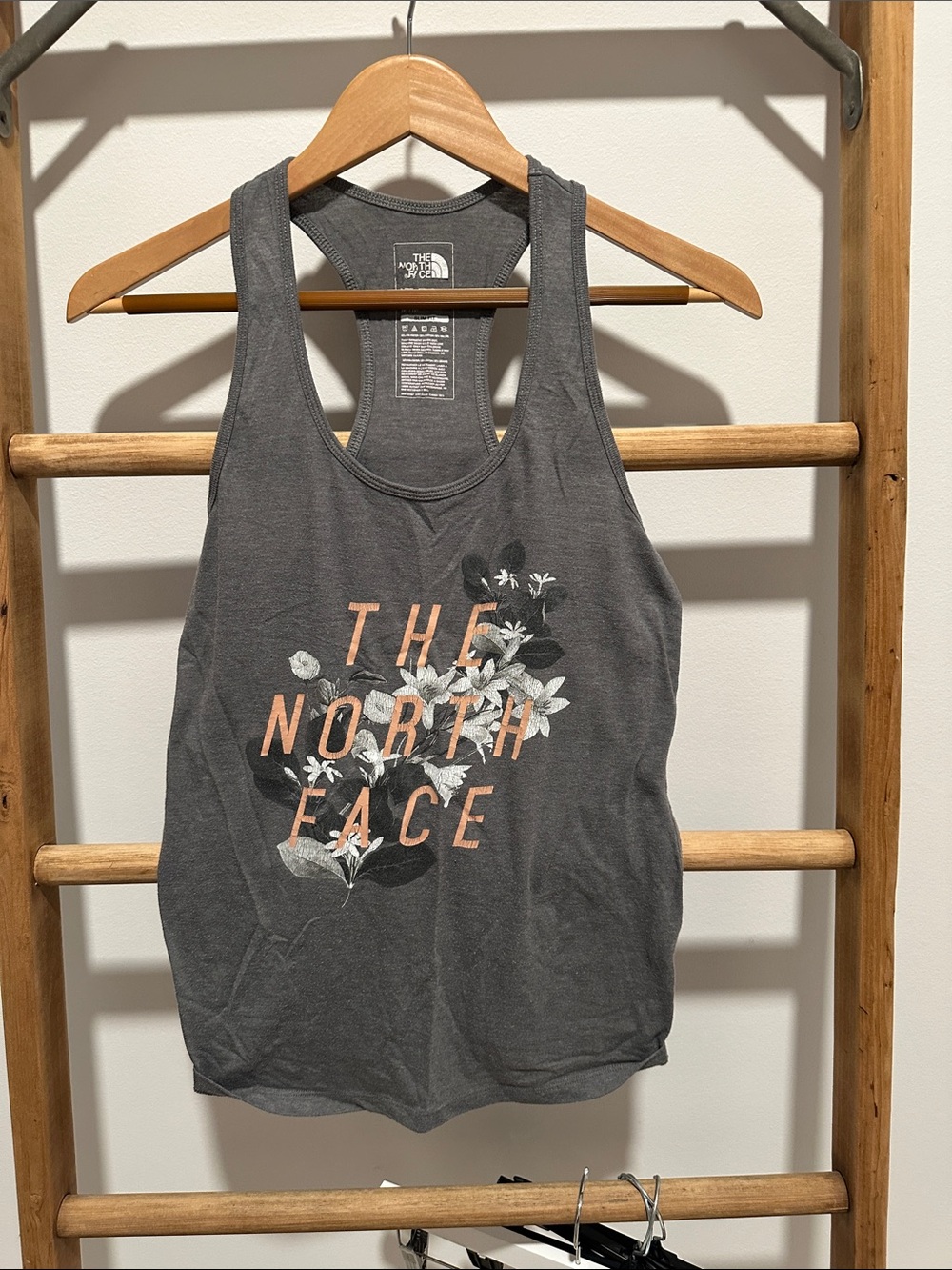 The North Face Women's Gray Floral Logo Racerback Tank